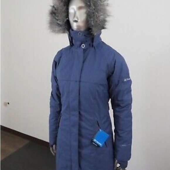 Womens Columbia Flurry Run Down Insulated Winter Parka Hooded Jacket - Nocturnal - Picture 4 of 10